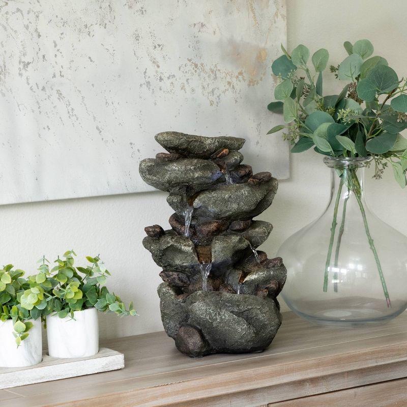 Rainforest Rock Resin Fountain With LED Light - Alpine Corporation