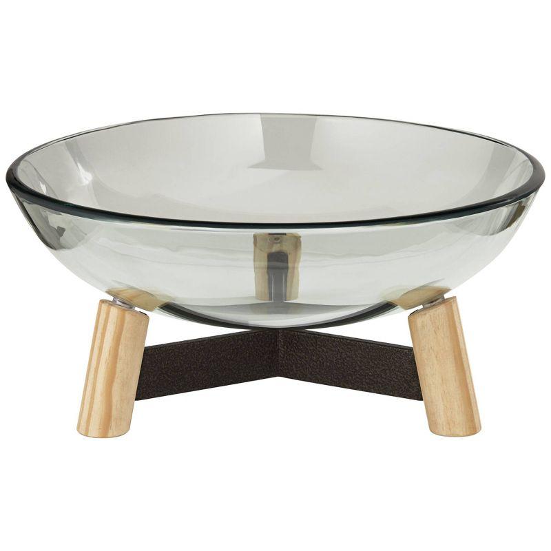 Studio 55D Synchrony 16" Wide Clear Tempered Glass Decorative Bowl