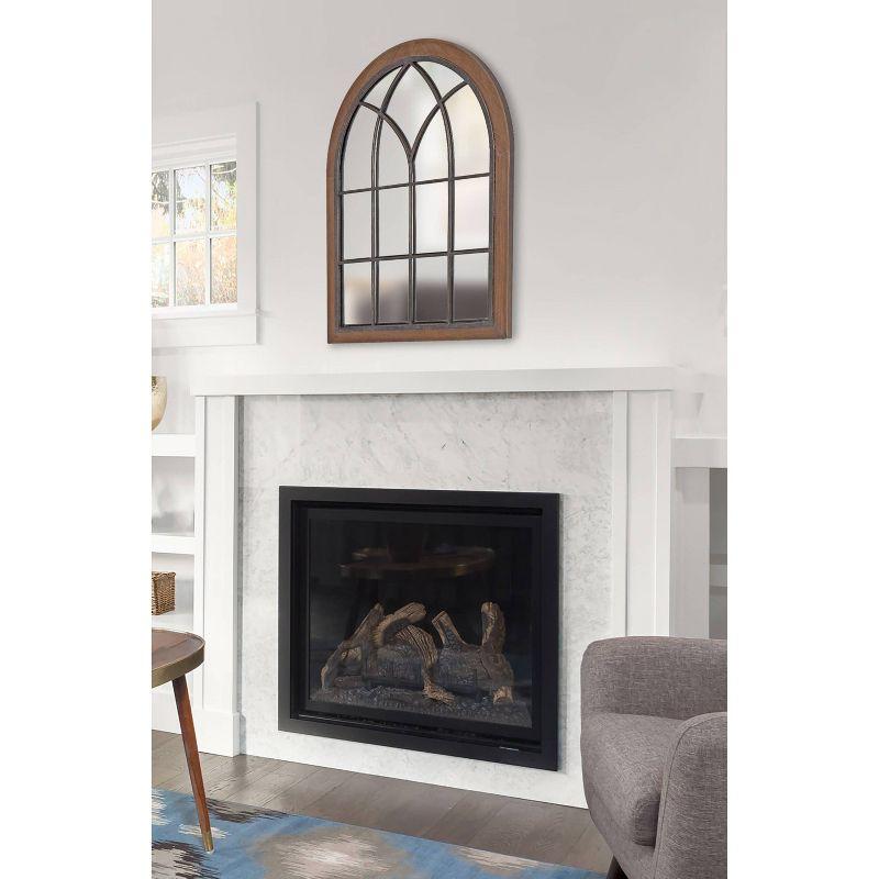22" x 28" Nola Arch Wall Mirror Brown - Kate & Laurel All Things Decor: Modern Style, Wood Frame, Wall Mounted