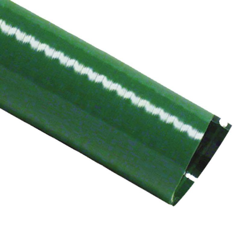 Green 15-Foot PVC Water and Fuel Suction Hose with Aluminum Fittings