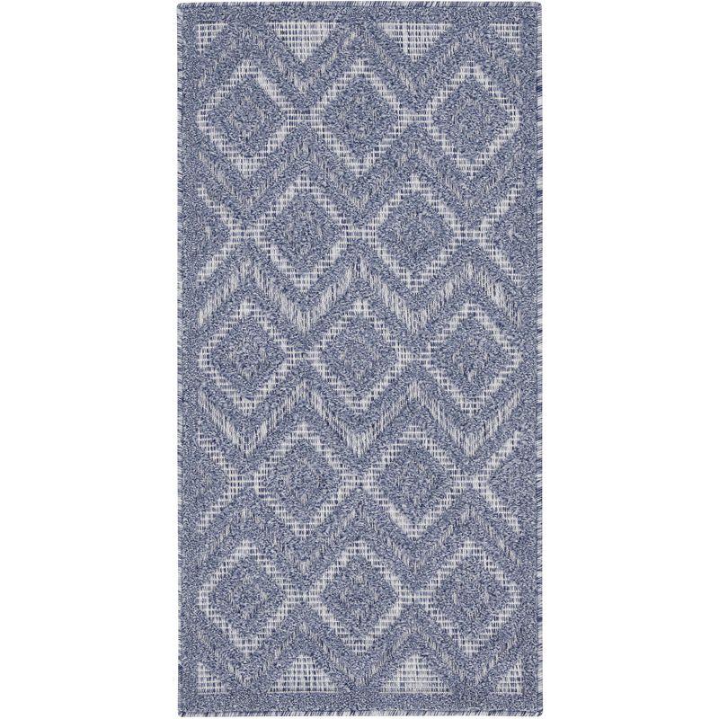 Nourison Versatile 2' x 4' Denim Blue Indoor Outdoor Rug