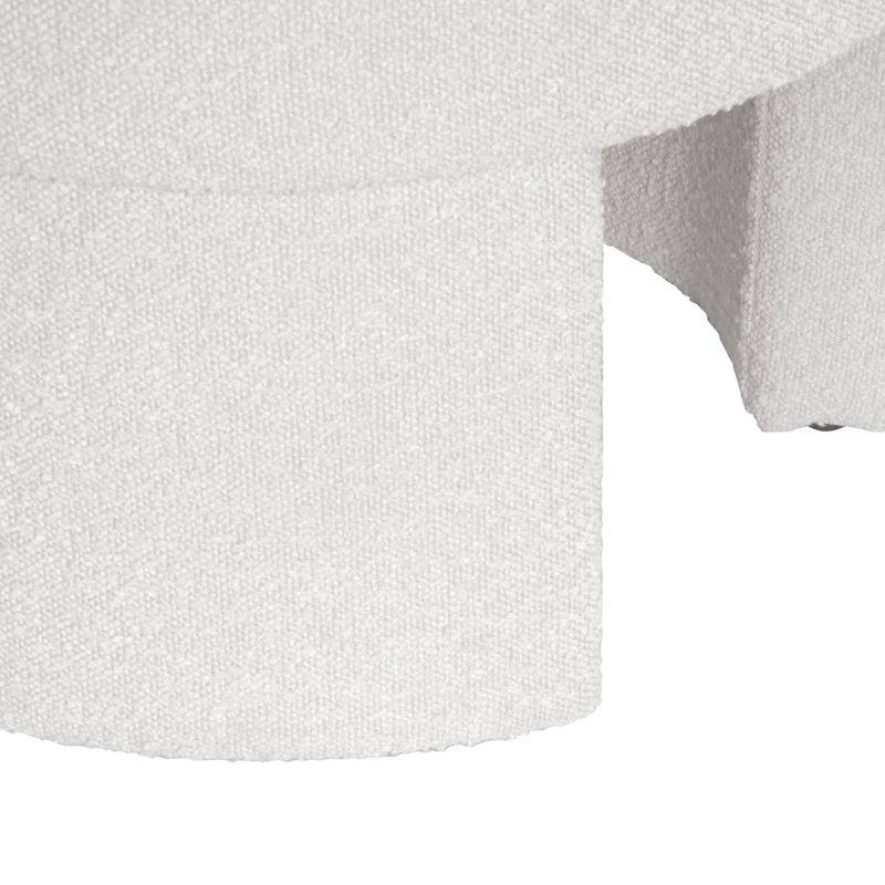 Sophia Ottoman Cream Boucle - HomePop: Modern Round Upholstered Footstool, No Assembly Required