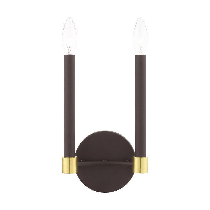 Livex Lighting Karlstad 2 - Light Wall Light in  Bronze/Satin Brass