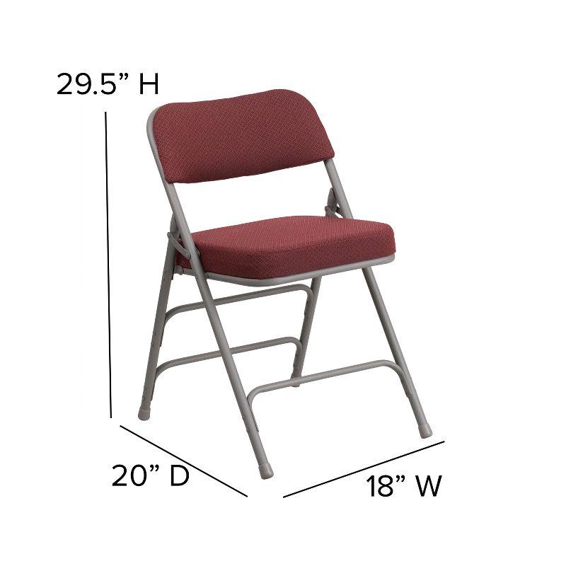 Flash Furniture 2 Pack HERCULES Series Premium Curved Triple Braced & Hinged Fabric Upholstered Metal Folding Chair