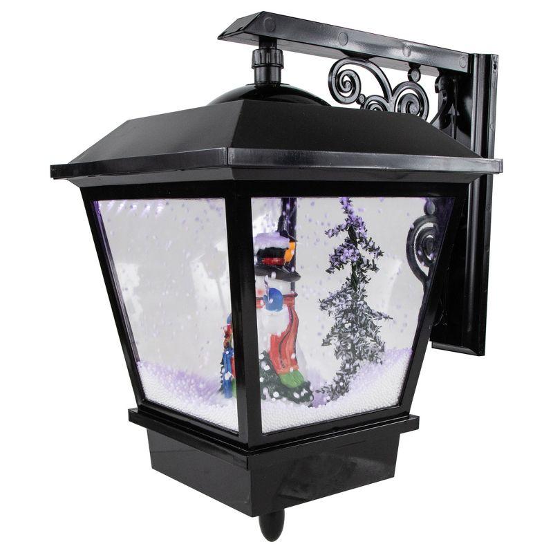 Northlight Seasonal Lighted and Musical Wall Mounted Snowing Christmas Street Lamp