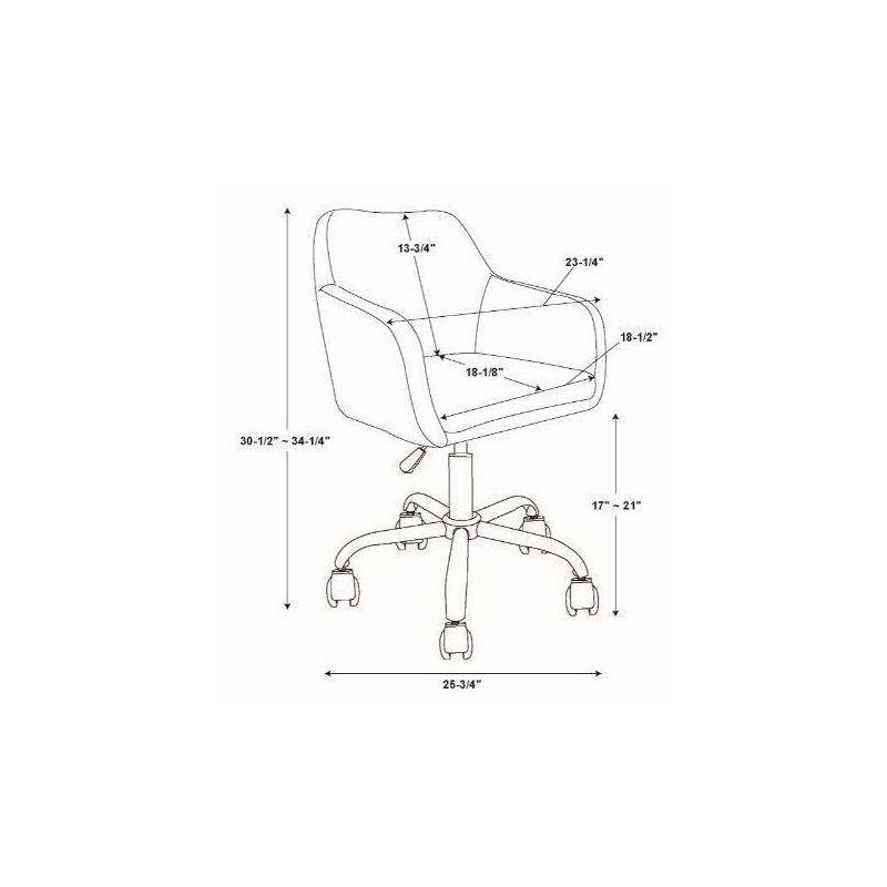 Rylen Modern Swivel Office Desk Chair Brown - Linon: Ergonomic, Adjustable, with Casters