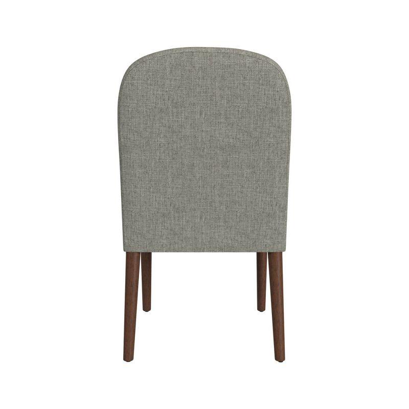Rounded Back Upholstered Dining Chair Gray - HomePop: Modern Accent Side Chair, Wood Legs, Easy Maintenance
