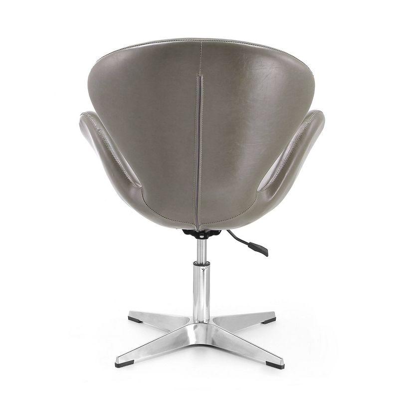 Set of 2 Raspberry Faux Leather Adjustable Swivel Chairs Pebble - Manhattan Comfort
