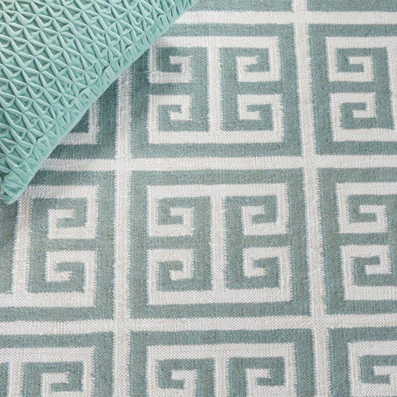 Dhurries DHU626 Hand Woven Area Rug - Blue/Ivory - 4'x6' - Safavieh.