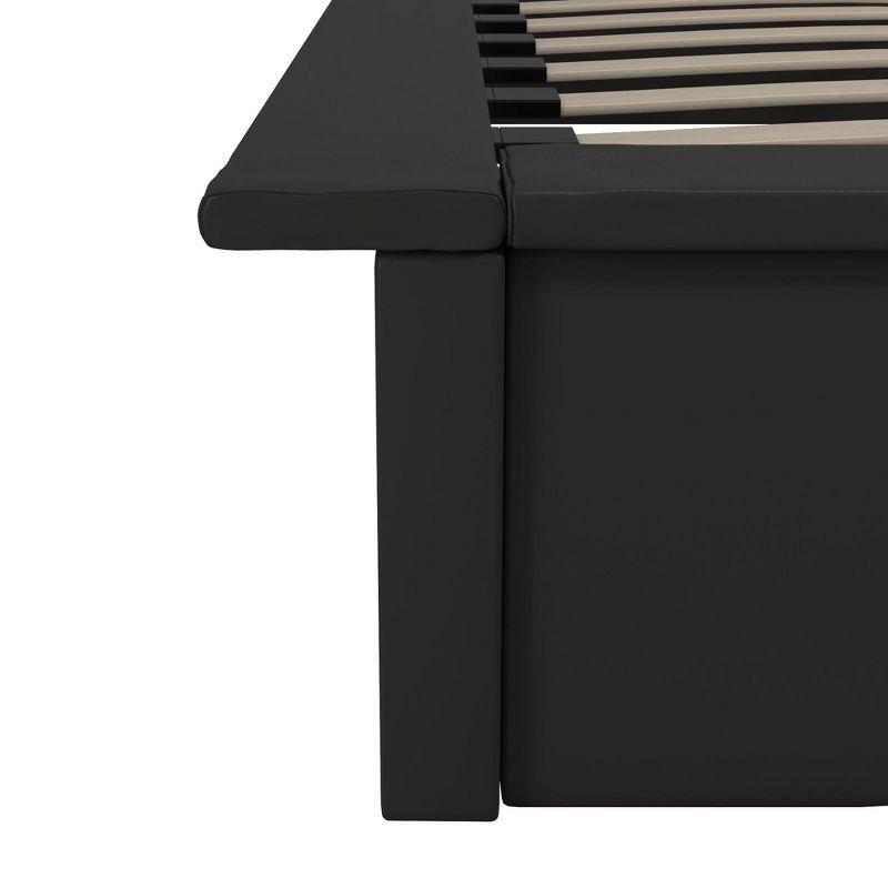 DHP Maven Upholstered Bed, Full, Black Faux Leather
