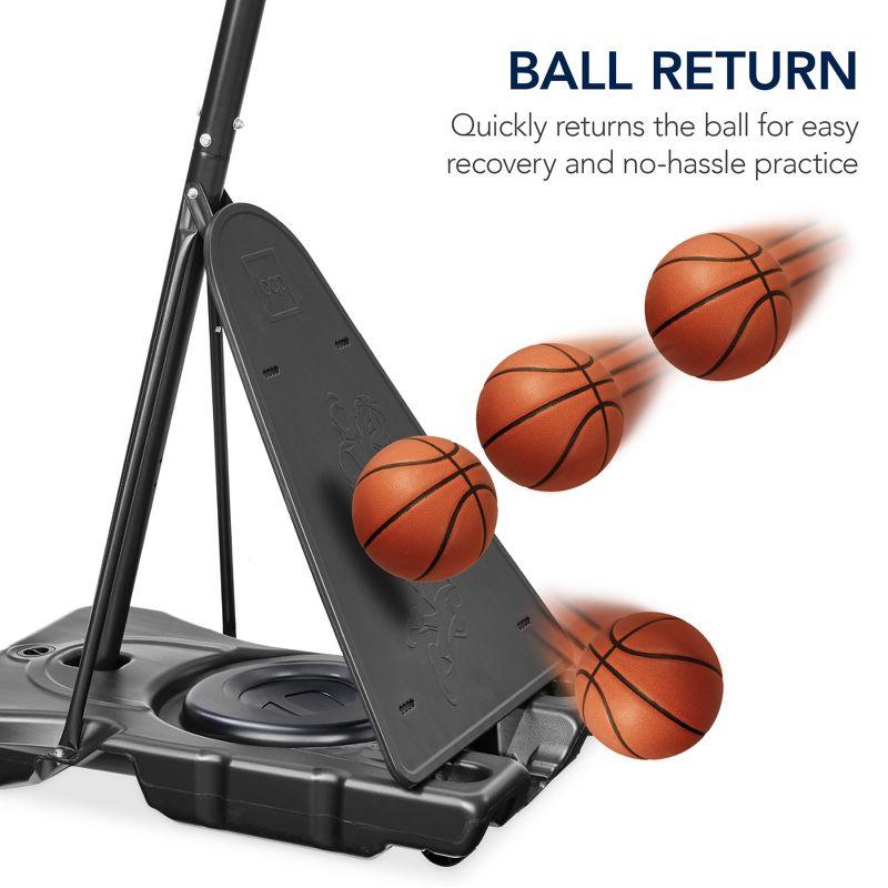 Best Choice Products Adjustable 4.4-10ft Basketball Hoop, Portable Goal w/Shatterproof Backboard, Ball Return - White