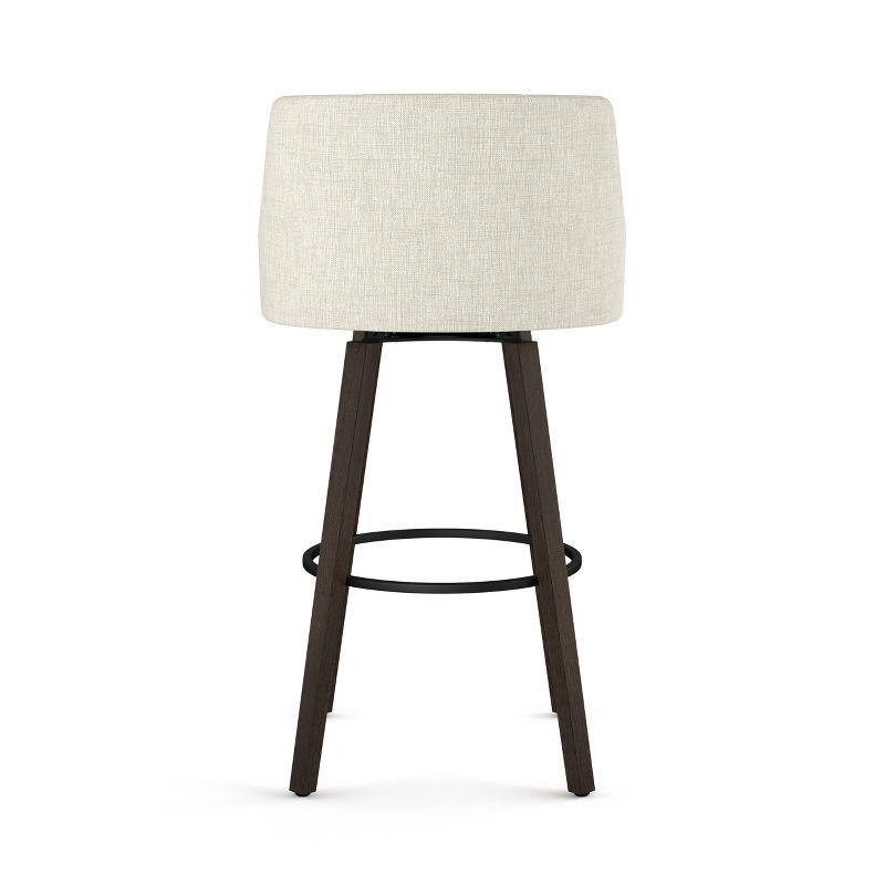 Ramon 26" Swivel Counter Stool in Dark Brown with Wood and Metal Base