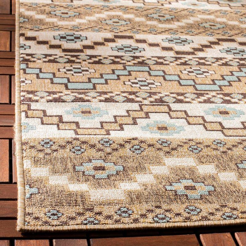 Veranda VER095 Power Loomed Indoor and Outdoor Area Rug - Creme/Brown - 5'3"x7'7" - Safavieh.