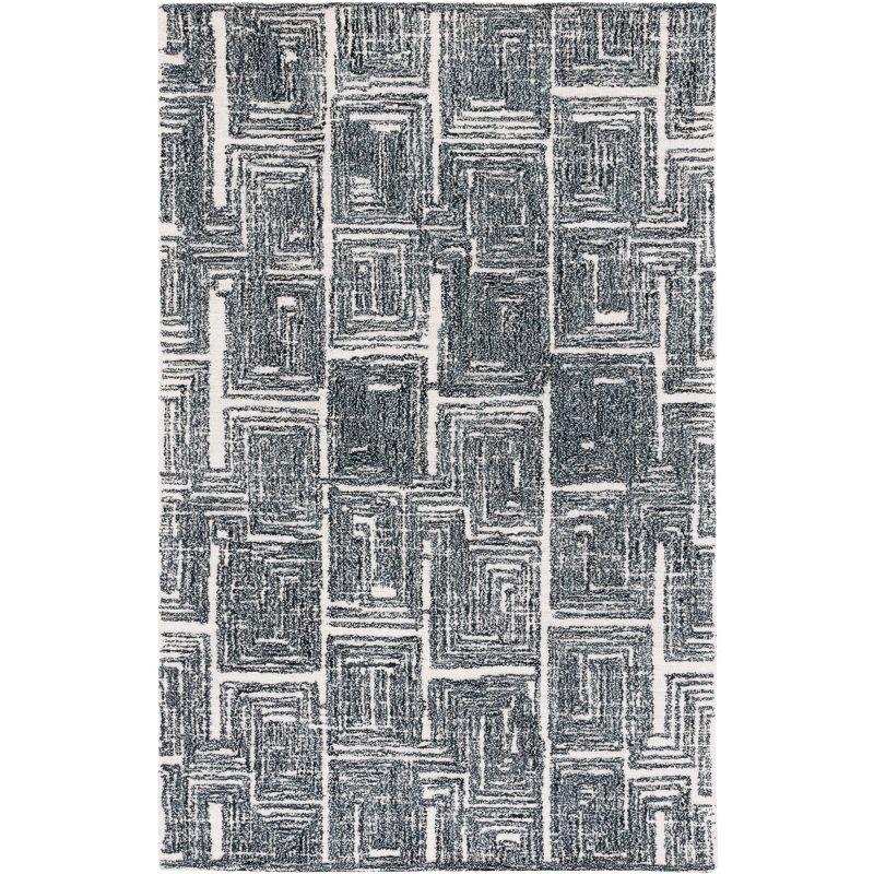 Metro MET177 Hand Tufted Indoor Area Rug - Black/Ivory - 4'x6' - Safavieh