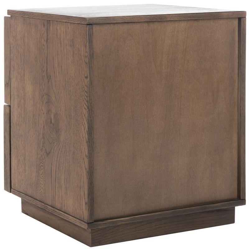 Zeus 2 Drawer Nightstand - Medium Oak - Safavieh.