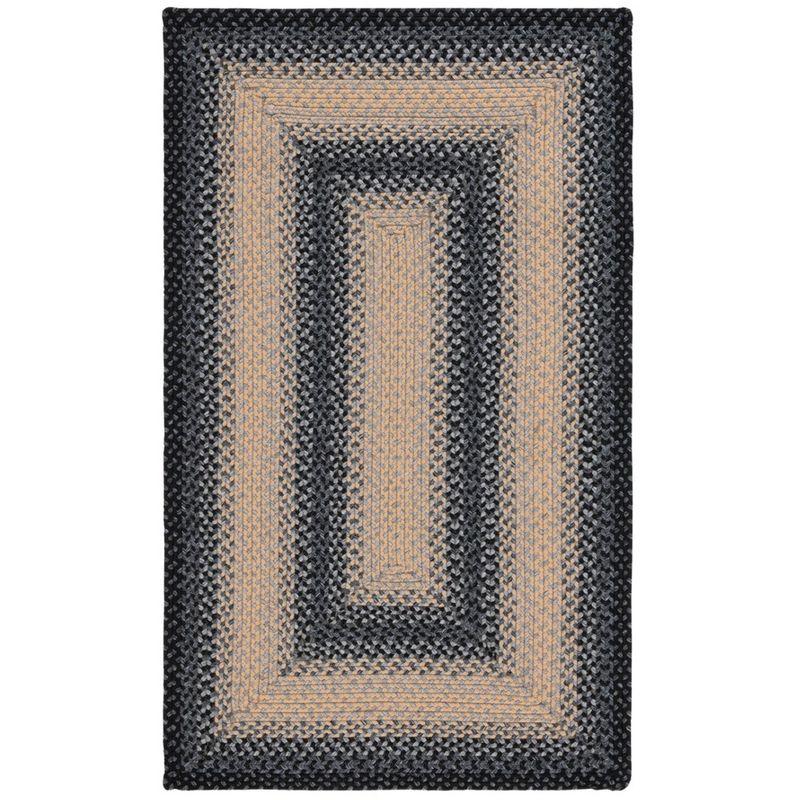 Braided BRD311 Hand Woven Accent Rug - Black/Grey - 3'x5' - Safavieh.