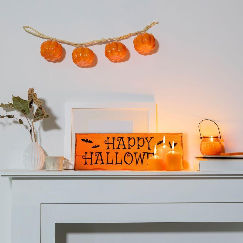 Northlight 24" Wooden 'Happy Halloween' Wall Sign with Bats