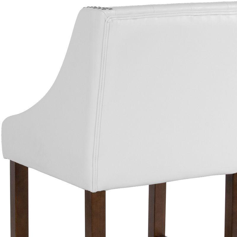 Merrick Lane Upholstered Counter Stool 24" High Transitional Tufted Counter Stool with Accent Nail Trim