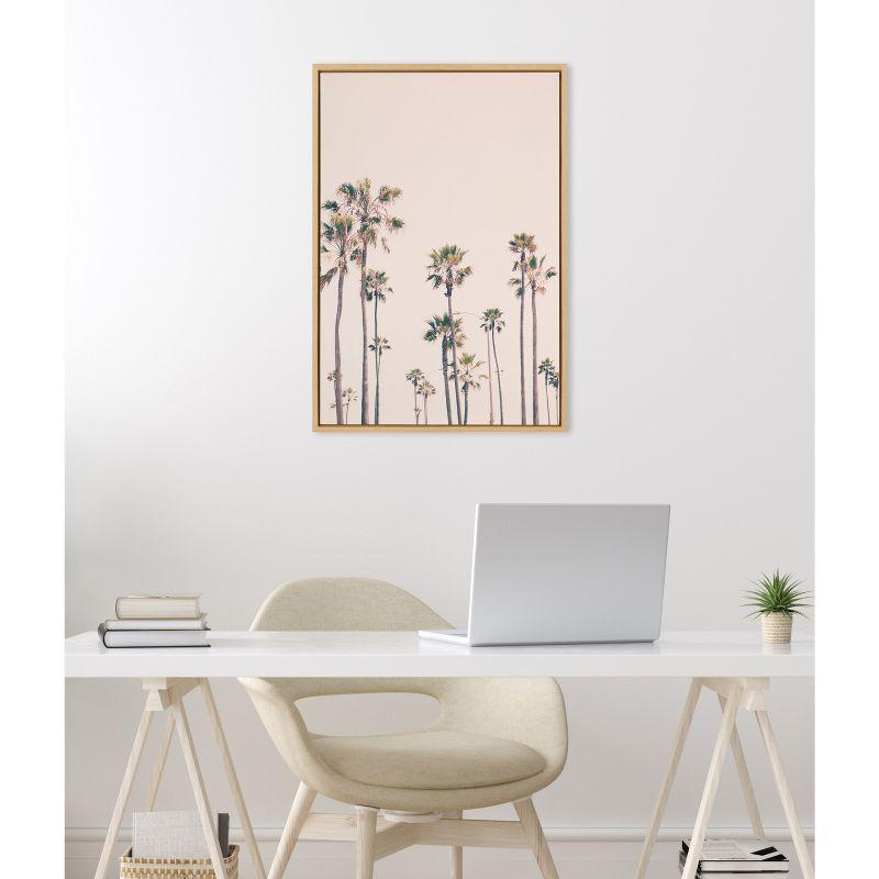 Kate & Laurel All Things Decor 23"x33" Sylvie Pink Palm Tree Paradise Framed Wall Art by Caroline Mint: Coastal Style, Modern Digital Art