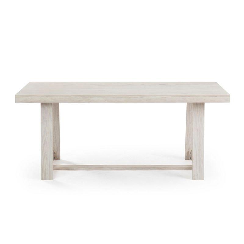 White Sand Wirebrush 72" Reclaimed Wood Farmhouse Dining Table