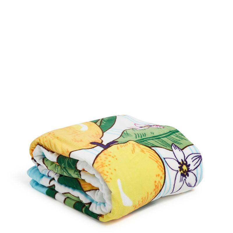 Lemon Grove Yellow and Green Microfleece Throw Blanket