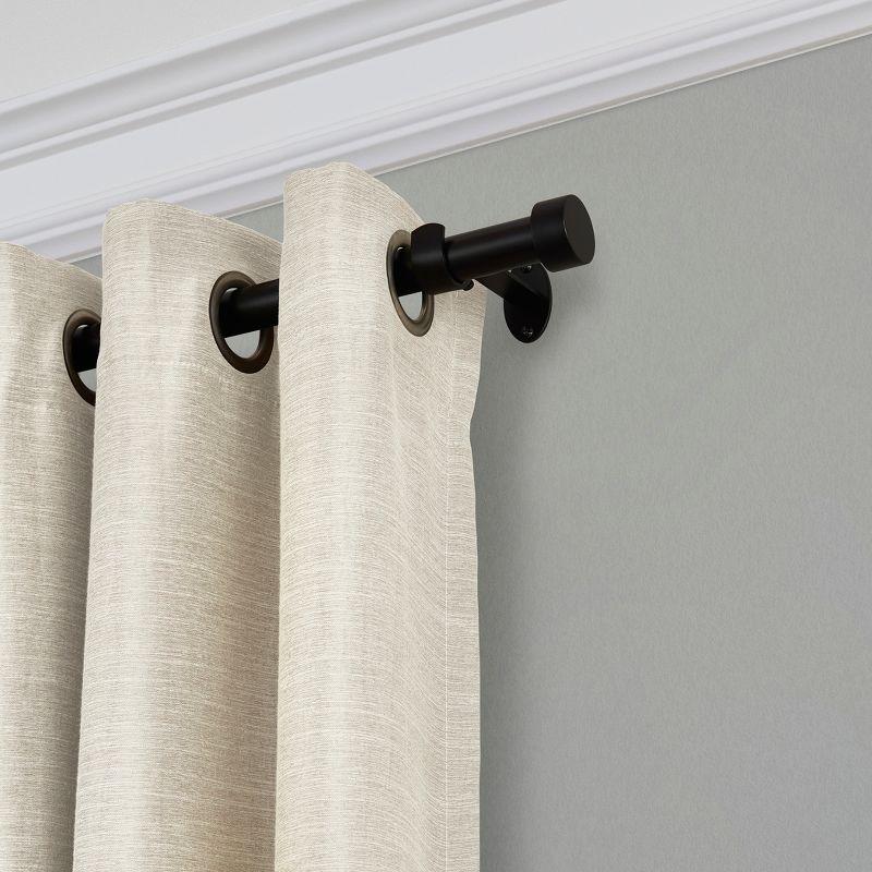 Elrene Serena 1" Window Drapery Single Curtain Rod with Contemporary Cap Finial - Elrene Home Fashions