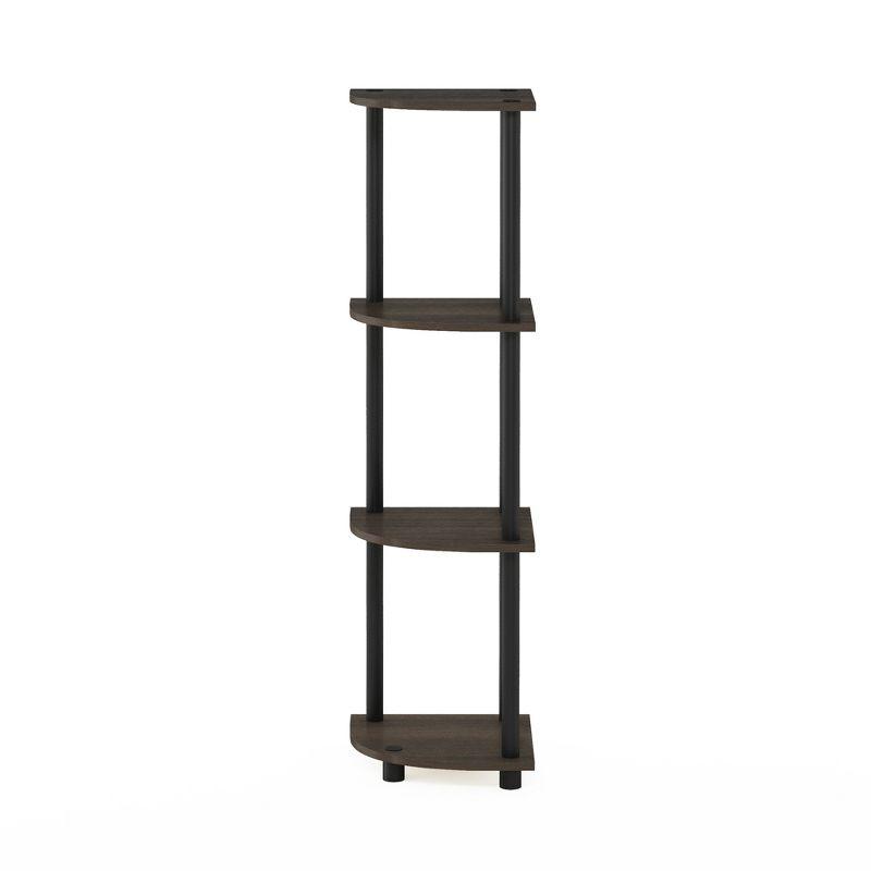 Furinno 4-Tier Bathroom Storage Shelf Corner Display Multipurpose Rack,Dark Brown