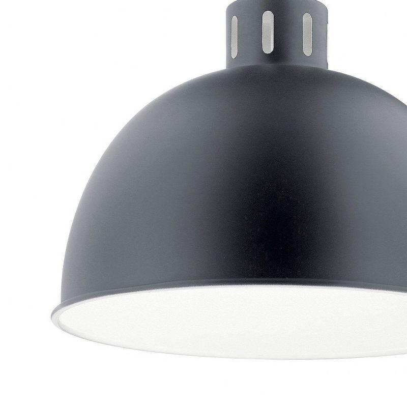 Zailey Transitional Black Glass Bowl Pendant Light