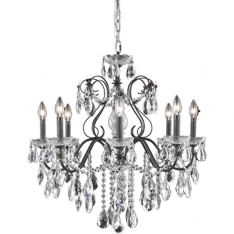 St. Francis Dark Bronze and Clear Crystal 6-Light Chandelier