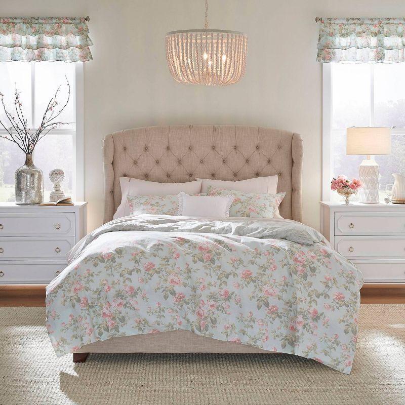 Laura Ashley Madelynn Cotton Blue Cotton Duvet Cover Set