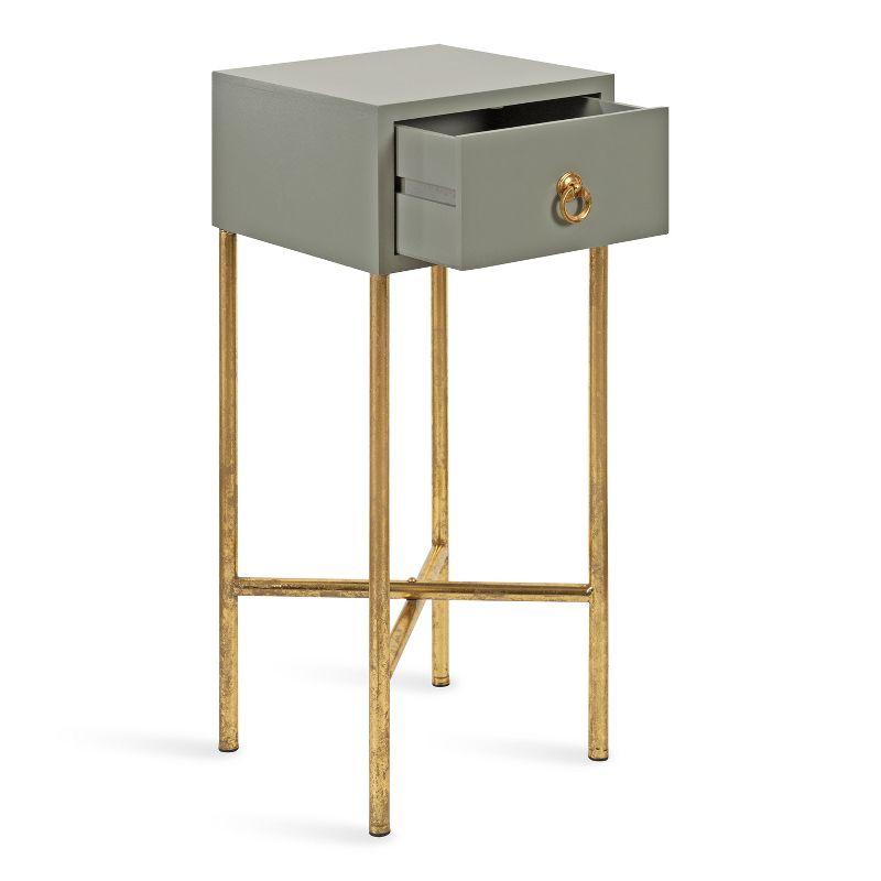 Kate and Laurel Decklyn Square MDF Tea Table, 12x12x30, Gold and Gray