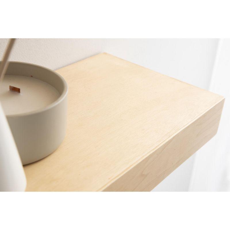 Kate and Laurel Havlock Rectangle MDF Floating Shelf, 2 Piece 18 Inch, Natural