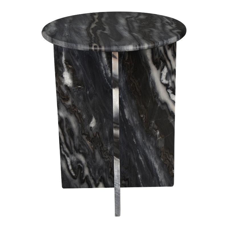 JONATHAN Y Javier 17.75" Contemporary Natural Marble Handmade X-Shaped End Table