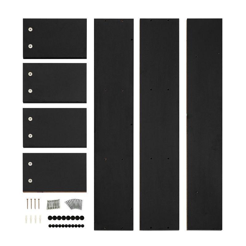 Danya B. 31.5" x 15.7" Modern 3 Cube Floating Wall Shelf with Display Ledge Black: Mid-Century Style, MDF & Iron