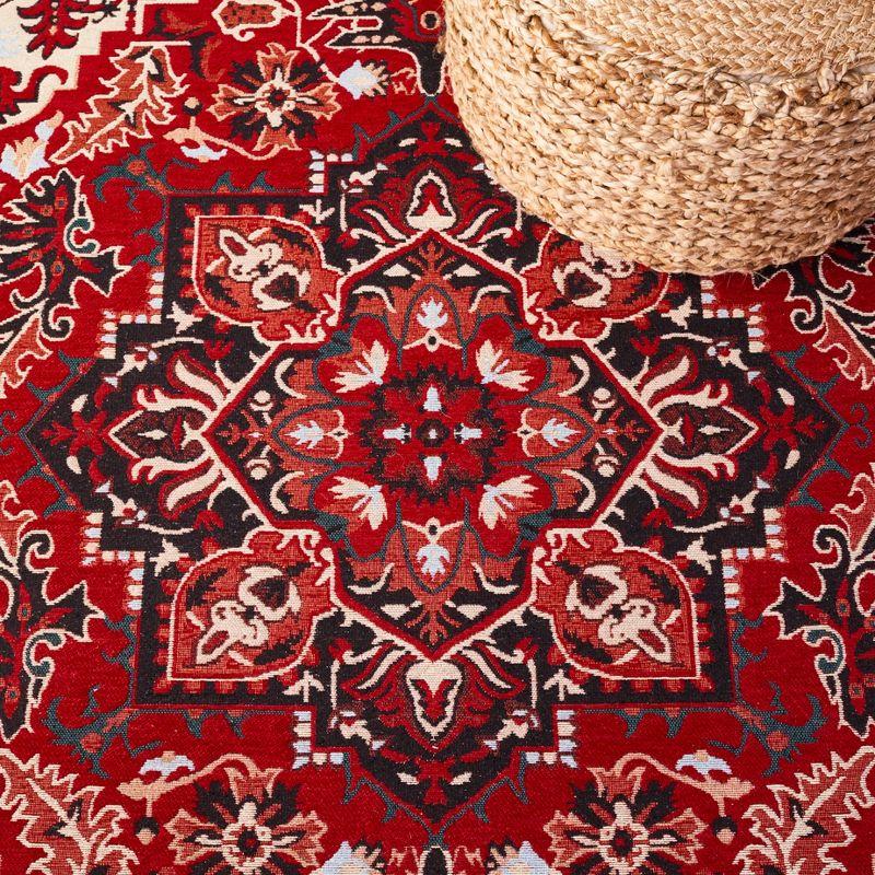 Easy Care ECR105 Power Loomed Machine Washable Area Rug - Red/Black - 4'x6' - Safavieh.