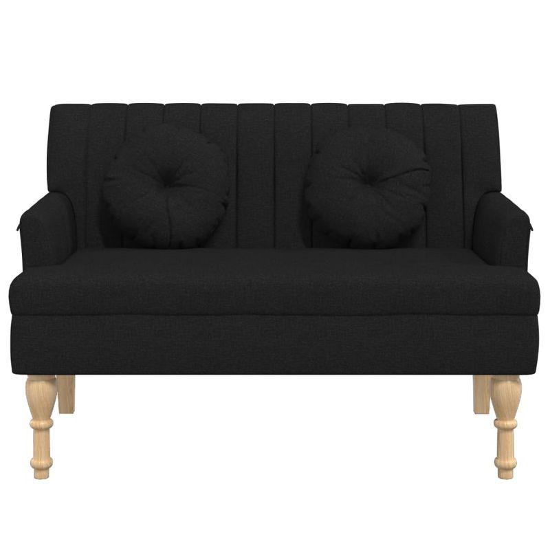 vidaXL Bench with Cushions Black 44.5 in.x25.4 in.x29.7 in. Fabric