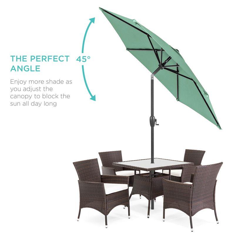 Best Choice Products 7.5ft Heavy-Duty Outdoor Market Patio Umbrella w/ Push Button Tilt, Easy Crank - Seaglass