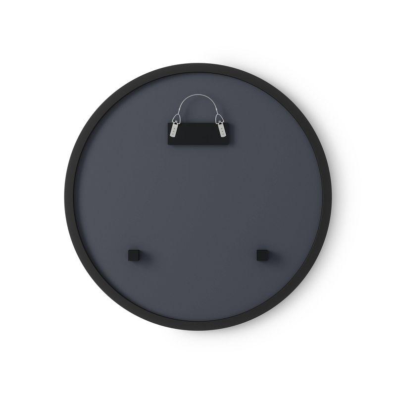 Umbra Hub 20" Industrial Black Rubber Round Wall Mirror