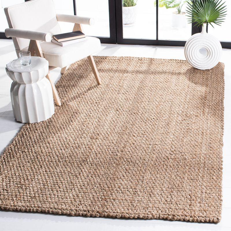 Hand-Spun Jute Square Area Rug in Ivory - 7' Dimension