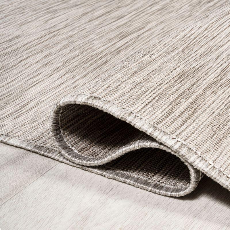 6'x6' Ethan Modern Flatweave Solid  Area Rug, Light Gray - JONATHAN Y