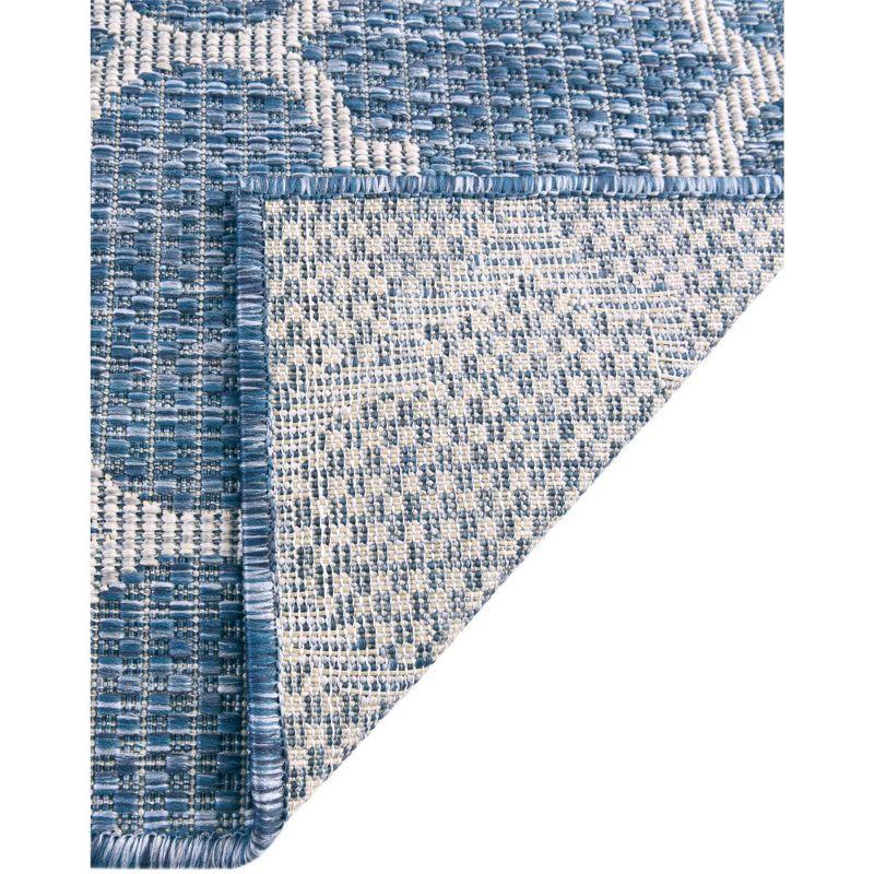 Unique Loom 8' 0 x 11' 4 Rectangle Indoor/Outdoor Trellis Navy Blue Area Rug