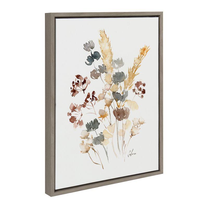 Wild Salvia Framed Canvas Wall Art, 18x24, Gray