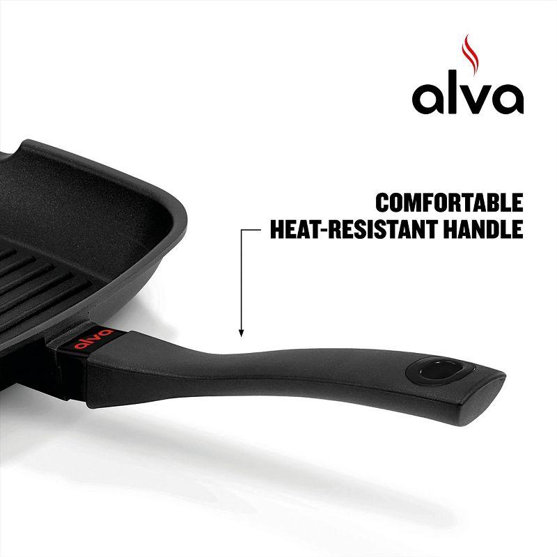 Alva Energy Cast Aluminum Grill Pan with 2 Handles - Nonstick, 11 inch