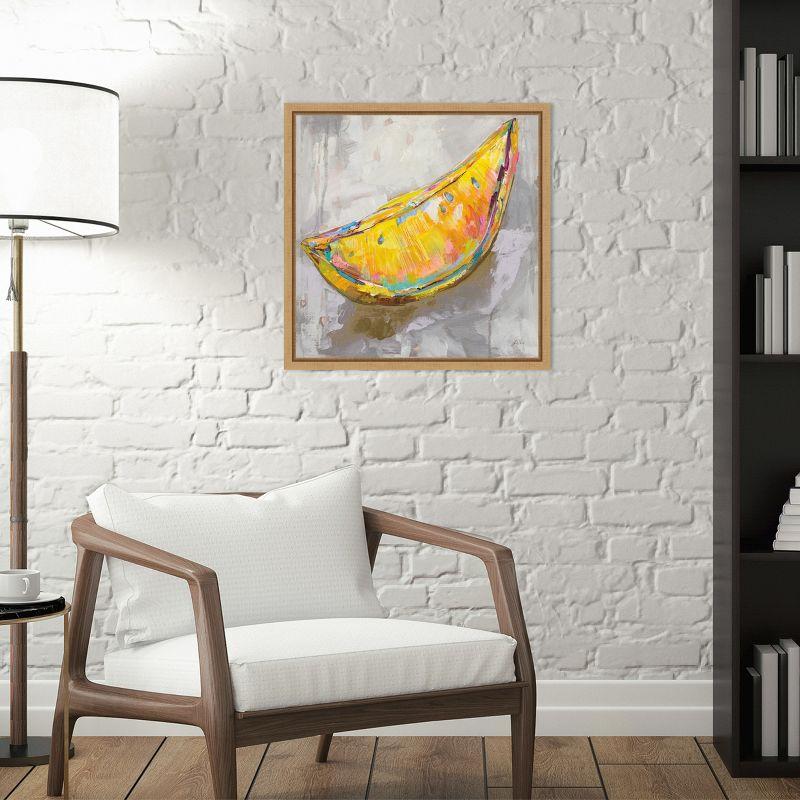 Amanti Art Lemon Wedge Neutral by Jeanette Vertentes Canvas Wall Art Print Framed 16 x 16-in.