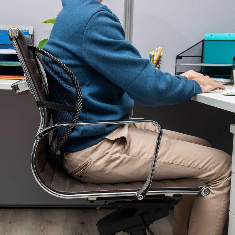 Mind Reader Mind Reader Ergonomic Lower Back Support, Office Chair Cushion Mesh, 15.5"L x 15"W x 5"H, 4 Pack (Set of 4)