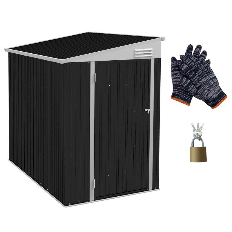 Outsunny Metal Lean-to Storage Shed