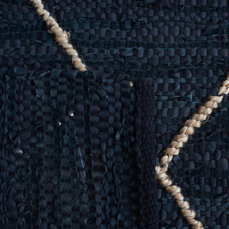 Vintage Leather VTL801 Hand Woven Area Rug - Black/Natural - 3'x5' - Safavieh.