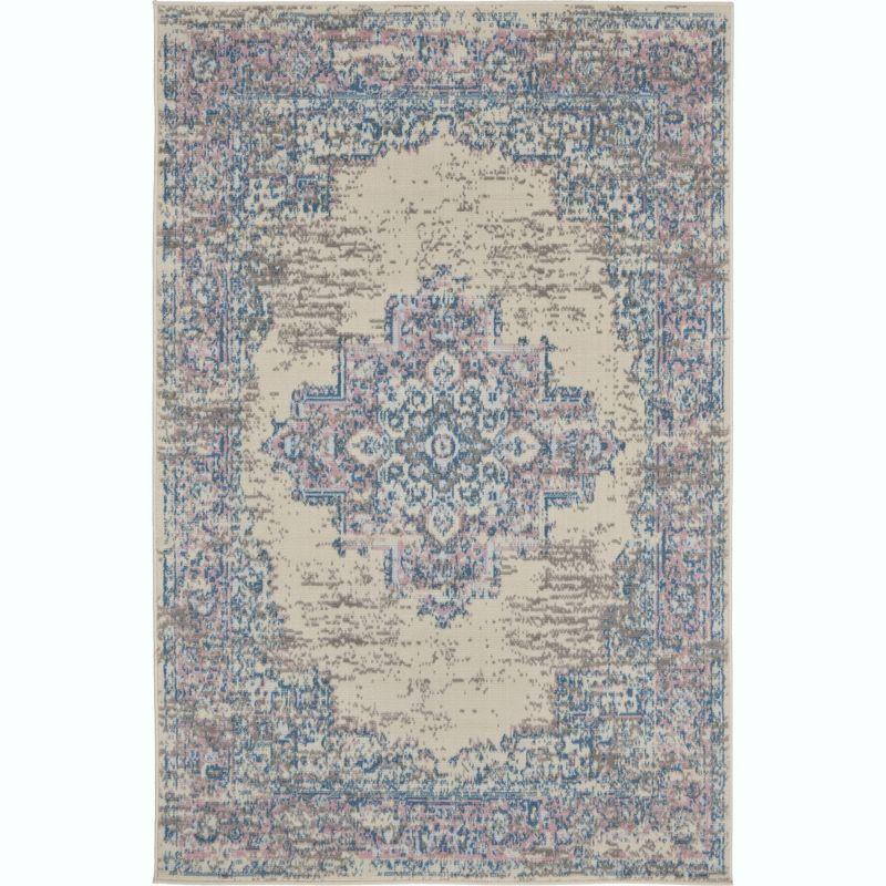 Nourison Grafix GRF14 Ivory/Pink Area Rug - Ivory/Pink 3' x 5'