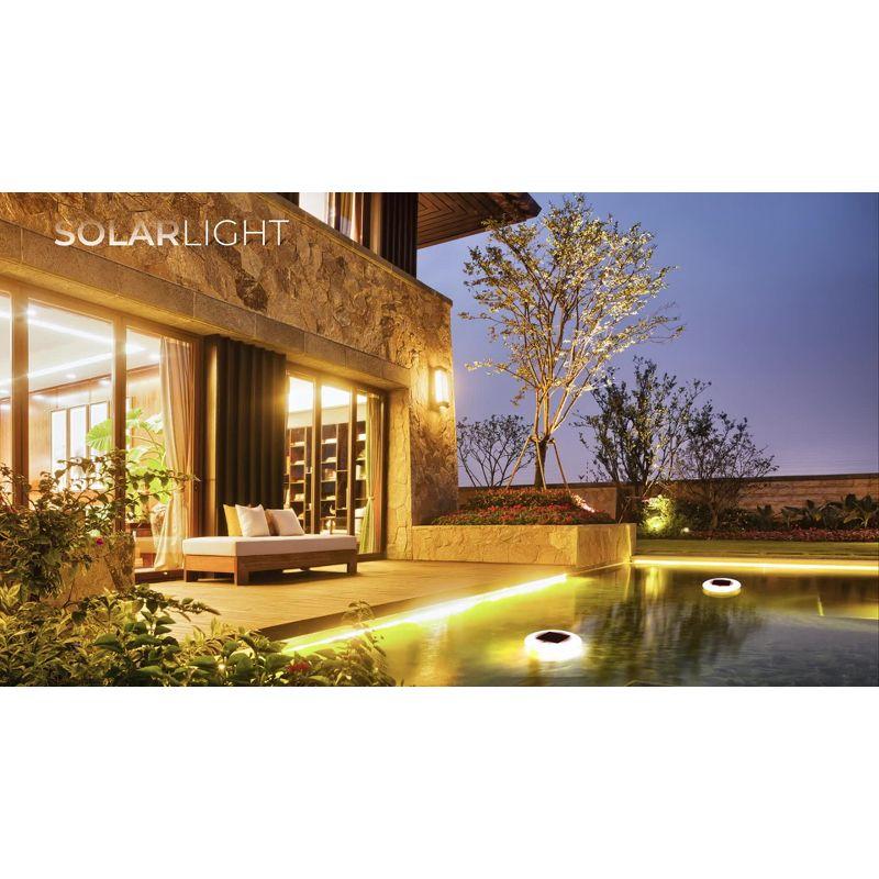 8" LED Solar Portable Outdoor Lantern with Flame - Techko Maid: Waterproof, Weather-Resistant Lighting