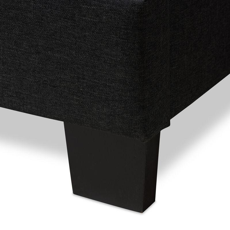Full Brookfield Modern Fabric Bed with Grid-Tufting Design - Baxton Studio: Rubberwood & MDF, Requires Box Spring